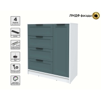 Тумба Тренд КТ-Т90 (Белый платинум ЛДСП/ Верде ЛМДФ) Ш900 В1020 Г451